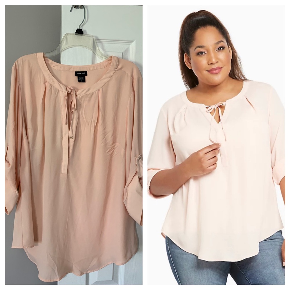 Torrid Blush Georgette Top 2x